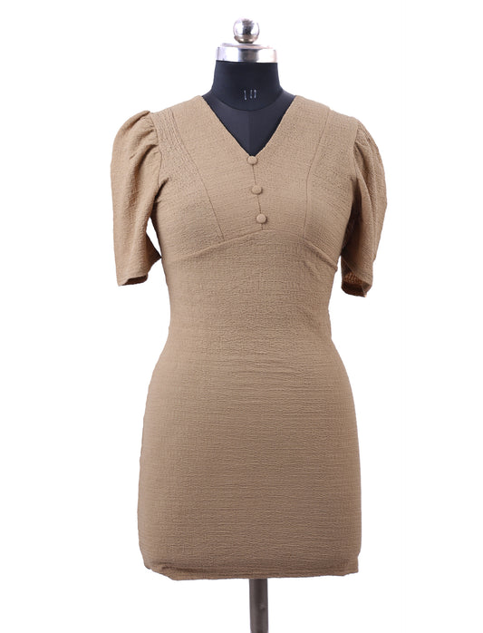 Brown Cute Short Dress For Women