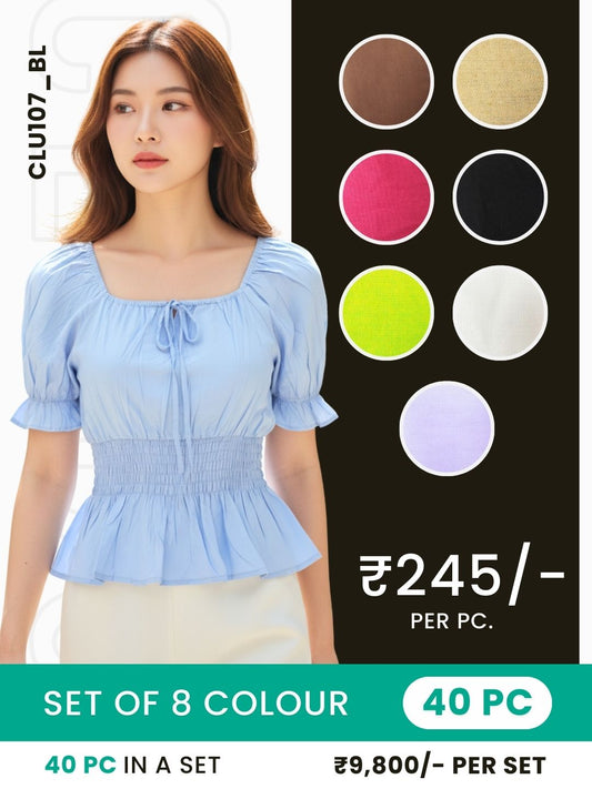 Clobulk Solid Top (Set of 40 PC - 8 Colour)- ₹245/ per pc