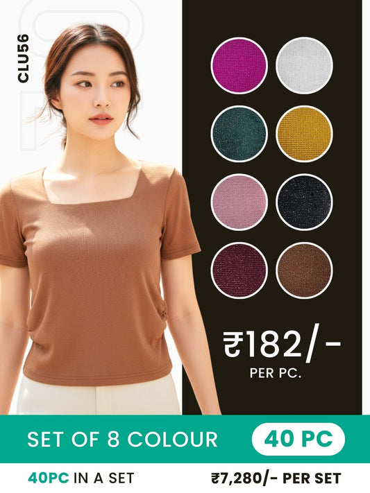 Clobulk Women Top (Set of 40 Pc- 8 Colour)- ₹182/ per pc