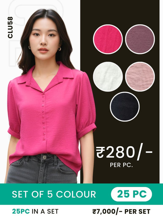 Clobulk Women Top (Set of 25 Pc- 5 Colour)- ₹280/ per pc