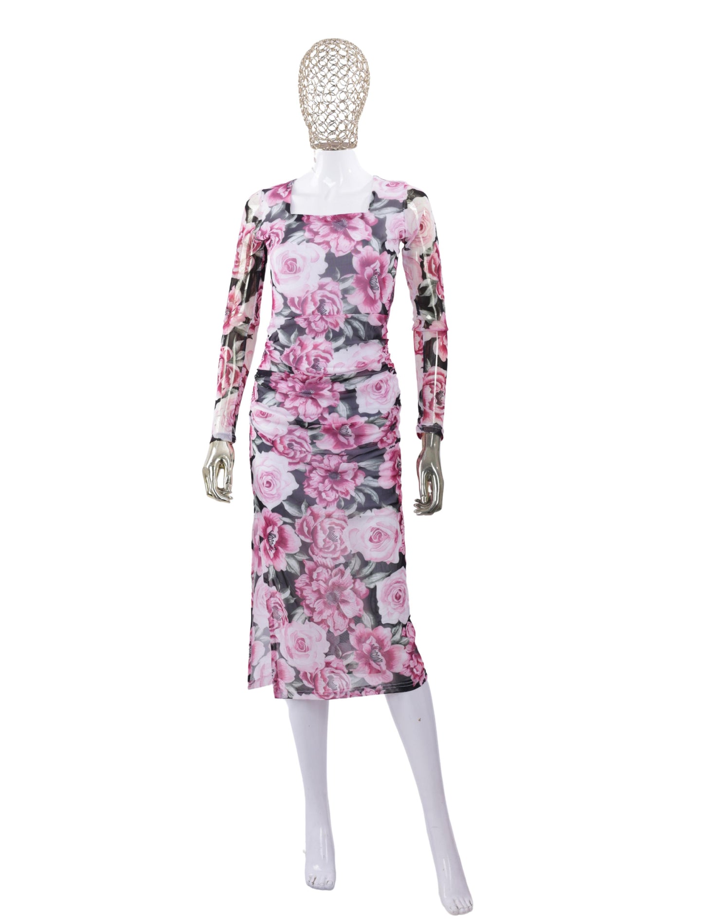 Pink Floral Dress For Womens