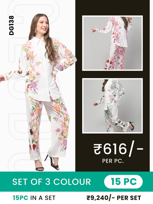 Clobulk Women Co-ord Set (Set of 15Pc - 3 Colour)- ₹616/ per pc