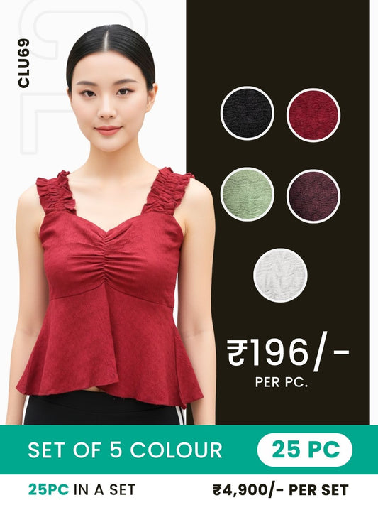 Clobulk Women Top (Set of 25 Pc- 5 Colour)- ₹196/ per pc
