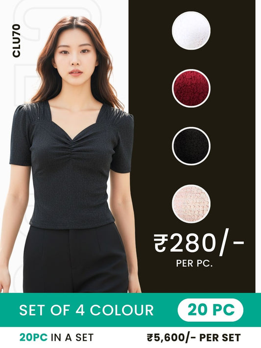 Clobulk Women Top (Set of 20 Pc- 4 Colour)- ₹280/ per pc