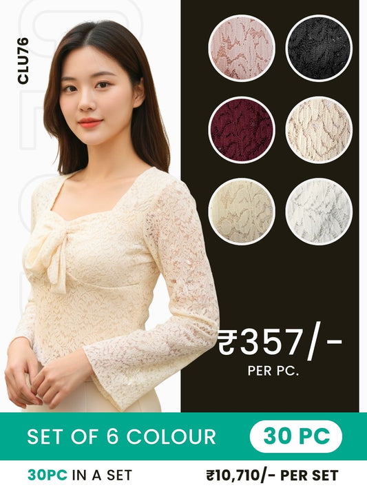 Clobulk Women Top (Set of 30 Pc- 6 Colour)- ₹357/ per pc