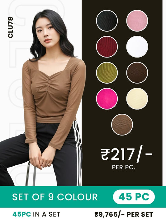 Clobulk Women Top (Set of 45 Pc- 9 Colour)- ₹217/ per pc