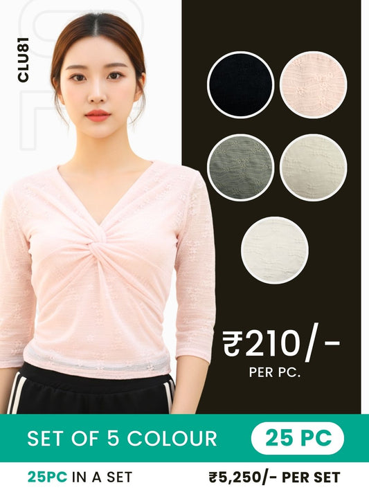 Clobulk Women Top (Set of 25 Pc- 5 Colour)- ₹210/ per pc