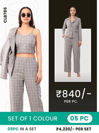 Clobulk Women 3Pc Co-ord Set Set (Set of 5 Pc)- ₹840/ per pc