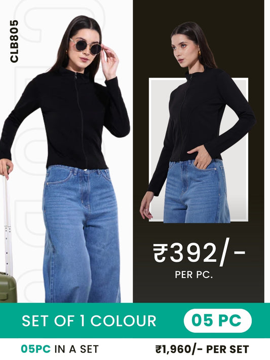 Clobulk Women Black Jacket (Set of 5 Pc)- ₹392/per pc