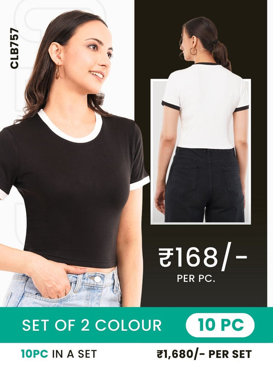 Clobulk Women Top (Set of 10PC - 2 Colour)- ₹168/per pc