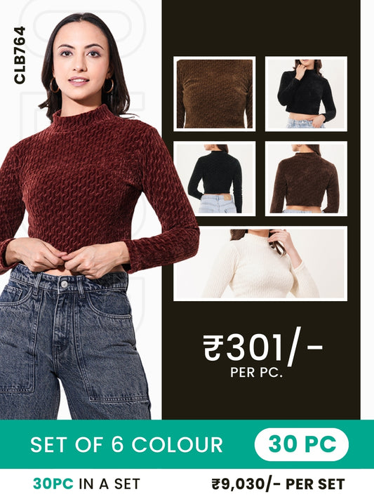 Clobulk Women Top (Set of 30Pc - 6 Colour)- ₹301/per pc