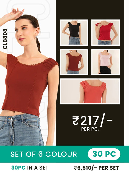 Clobulk Women Top (Set of 30Pc - 6 Colour)- ₹217/ per pc