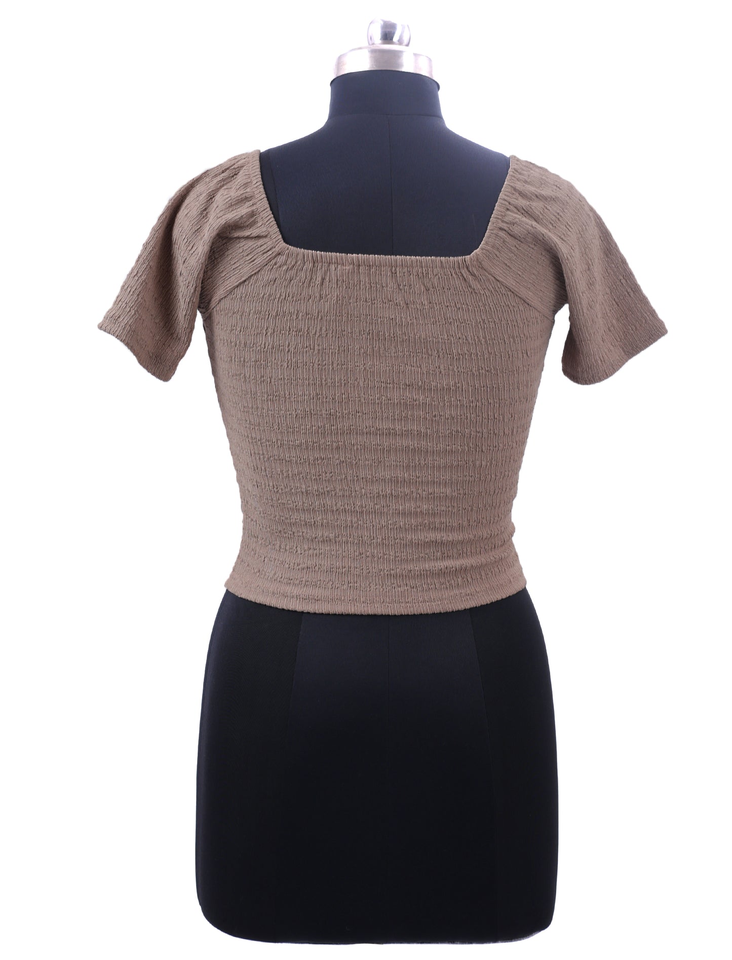 Brown Sweetheart Neck Top For Womens