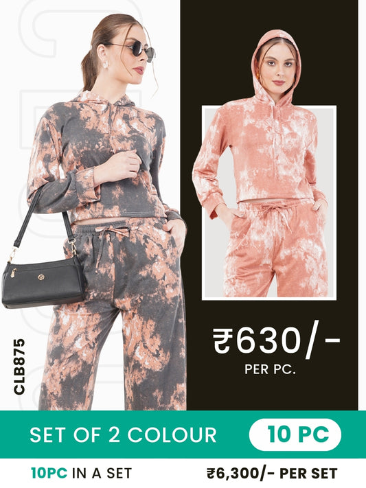 Clobulk Women 2 Pc Co-ord Set (Set of 10Pc - 2 Colour)- ₹630/ per pc