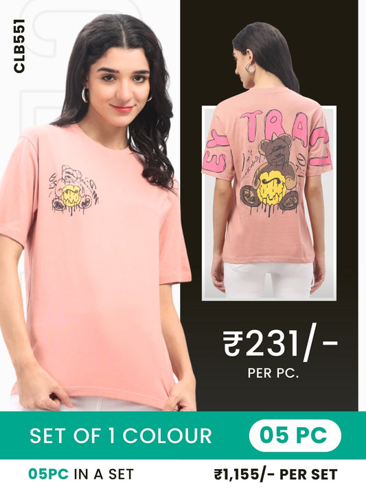 Clobulk Women Tshirt (Set of 5 PC - 1 Colour)- ₹231/ per pc