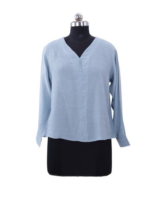 Cute Sky-Blue Top For Womens