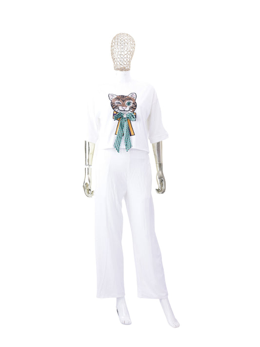 White Cat Patch Co ord Set Women