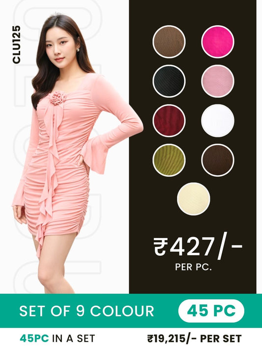Clobulk Mini Dress (Set of 45 PC - 9 Colour)- ₹427/ per pc