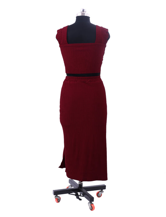 Maroon Party Wear Co ord Set For Womens