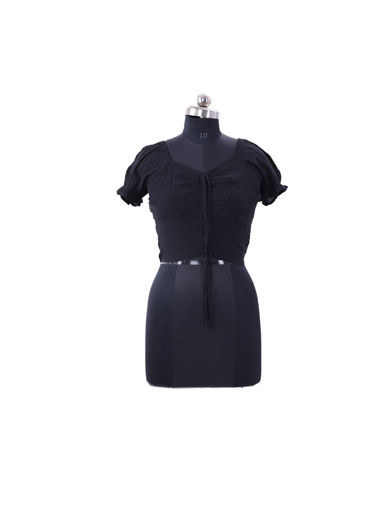 Black Deep Neck Top For Womens