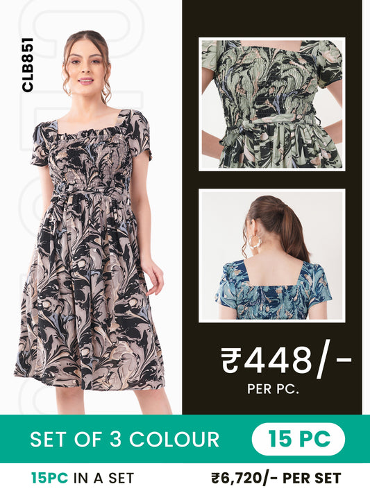 Clobulk Women Dress (Set of 15Pc - 3 Colour)- ₹448/per pc