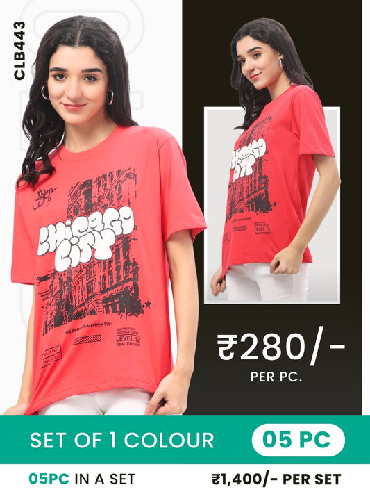 Clobulk Women T-shirt (Set of 5 Pc)- ₹280/ per pc