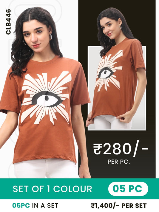 Clobulk Women T-shirt (Set of 5 Pc)- ₹280/ per pc