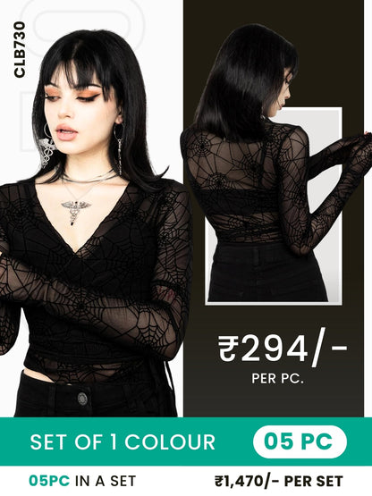 Clobulk Women Net Top (Set of 5 Pc)- ₹294/per pc