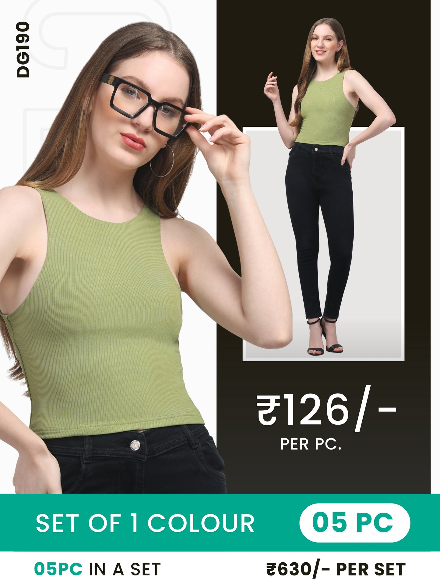 Clobulk Women Top (Set of 5 Pc)- ₹126/ per pc