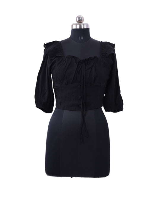 Black Trendy Top For Womens