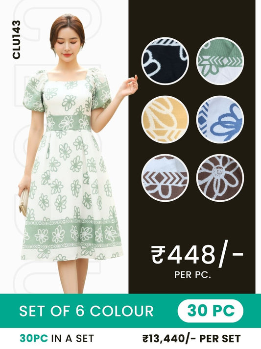 Clobulk Women Dress (Set of 30 PC - 6 Colour)- ₹448/ per pc