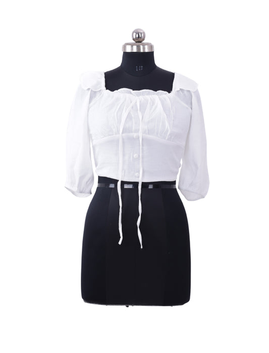 White Trendy Top For Womens