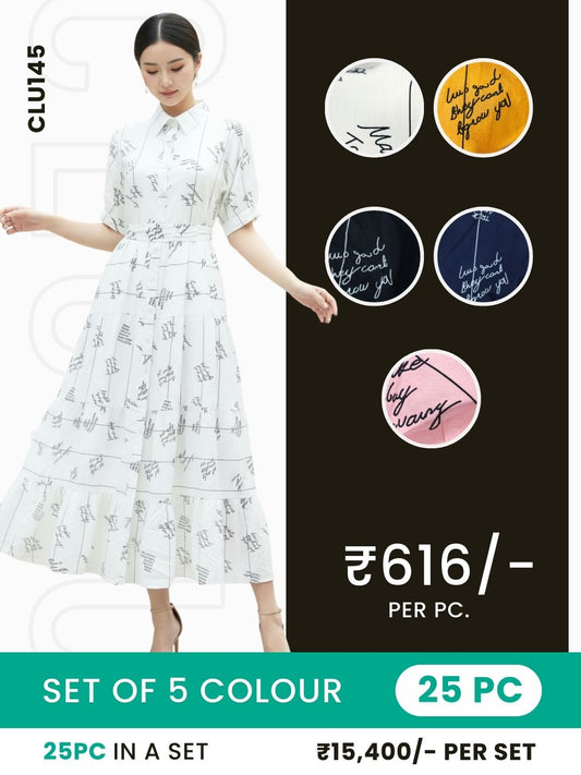 Clobulk Women Dress (Set of 25 PC - 5 Colour)- ₹616/ per pc
