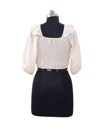 Cream Trendy Top For Womens
