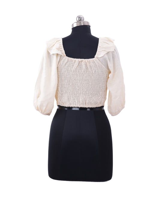Cream Trendy Top For Womens