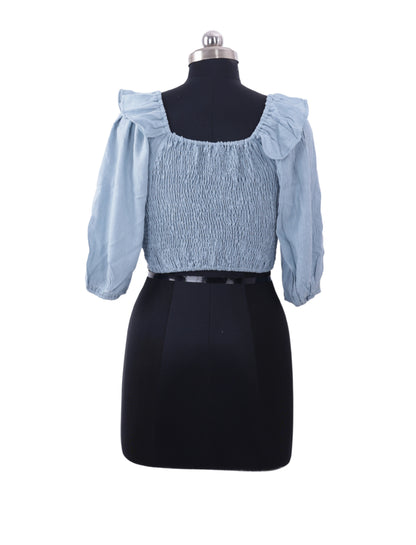 Sky-Blue Trendy Top For Womens