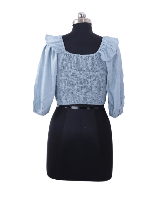 Sky-Blue Trendy Top For Womens