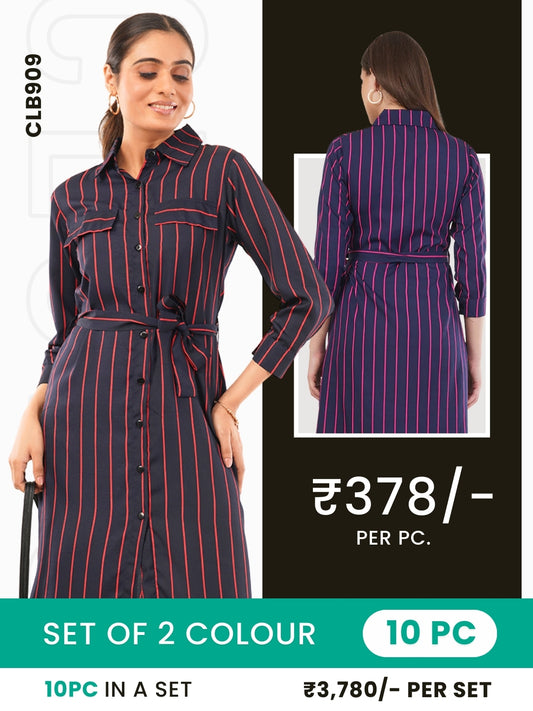 Clobulk Women Dress(Set of 10 Pc- 2 Colour)- ₹378/ per pc