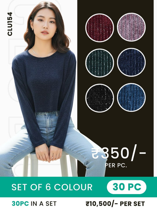 Clobulk Women Top (Set of 30 PC - 6 Colour)- ₹350/ per pc
