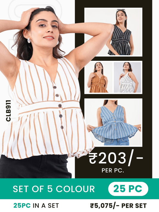 Clobulk Women Top (Set of 25 Pc- 5 Colour)- ₹203/ per pc