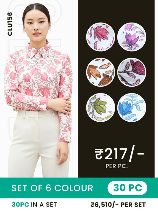 Clobulk Women Shirt (Set of 30 PC - 6 Colour)- ₹217/ per pc