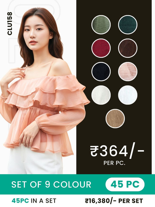 Clobulk Women Top (Set of 45 PC - 9 Colour)- ₹364/ per pc