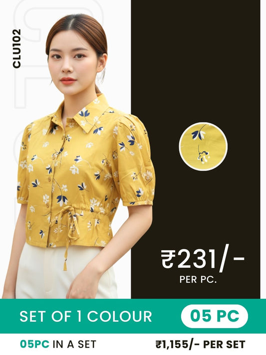 Clobulk Printed Shirt (Set of 5 PC - 1 Colour)- ₹231/ per pc