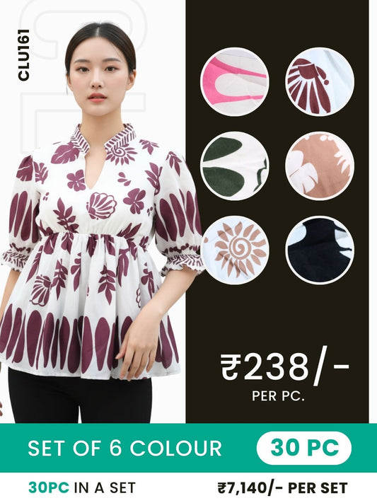 Clobulk Women Top (Set of 30 PC - 6 Colour)- ₹238/ per pc