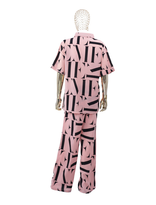 Pink Printed Co ord Set For Women