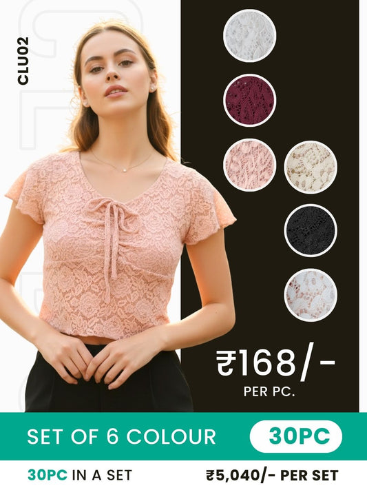 Clobulk Women Top (Set of 30 Pc- 6 Colour)- ₹168/ per pc