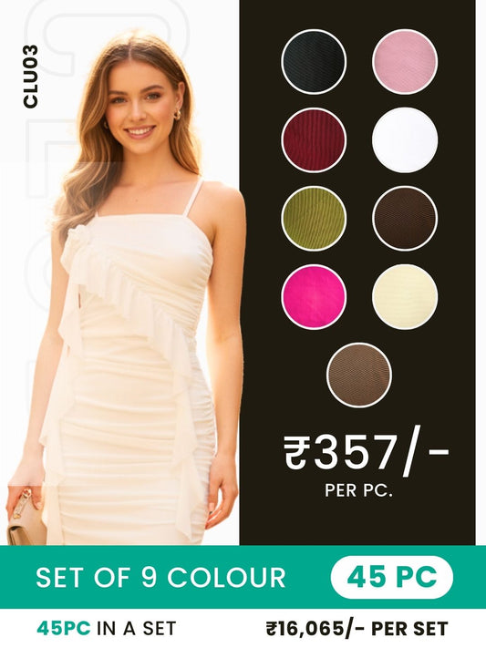 Clobulk Women Dress (Set of 45 Pc- 9 Colour)- ₹357/ per pc