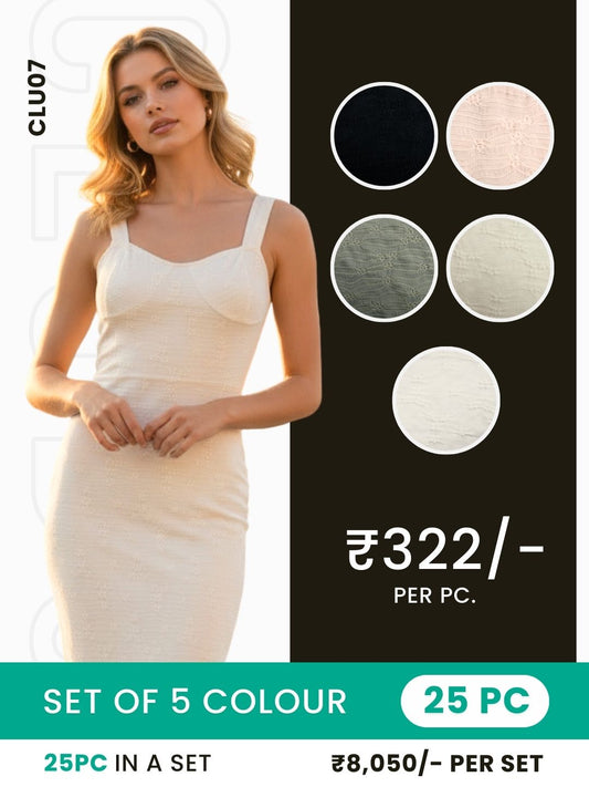 Clobulk Women Dress (Set of 25 Pc- 5 Colour)- ₹322/ per pc