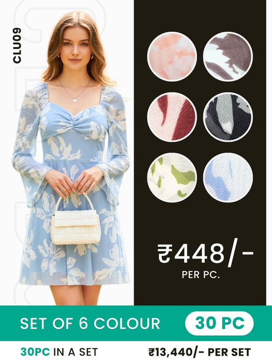 Clobulk Women Dress (Set of 30 Pc- 6 Colour)- ₹448/ per pc