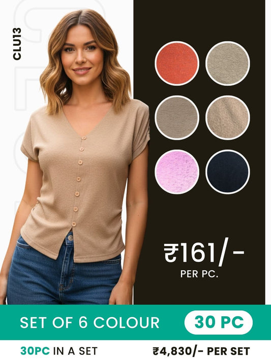 Clobulk Women Top (Set of 30 Pc- 6 Colour)- ₹161/ per pc